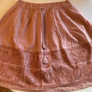 J. Crew Rose Pink Embroidered A-Line Skirt